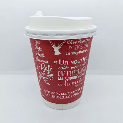 Recyclebare dubbelwandpapierbeker 16 oz gedrukte PLA-coating