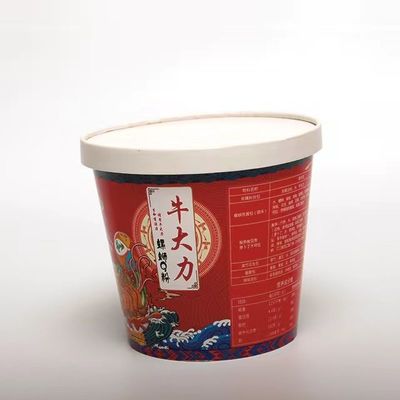 Afhaalpapier Noodle Bowl Fast Food Ramen verpakkingsbeker met deksel 1100ml