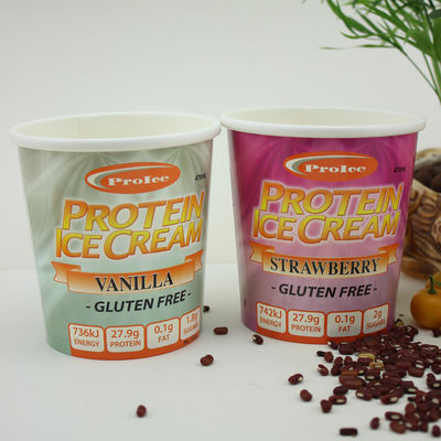 Eco-vriendelijke ijspapierbeker met deksel 16oz 475ml bevroren yoghurt container