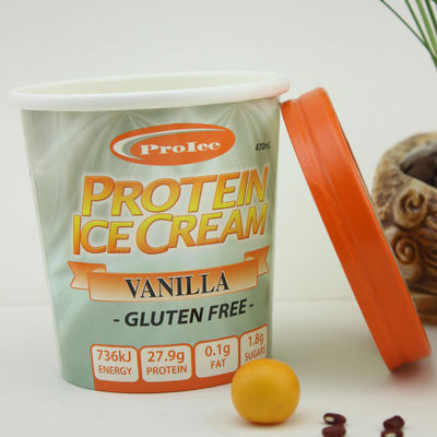 Eco-vriendelijke ijspapierbeker met deksel 16oz 475ml bevroren yoghurt container