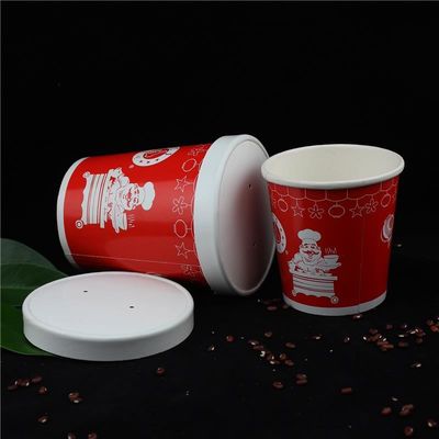 12 oz wegwerpsoepbekers met deksels