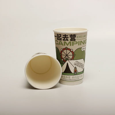 Holle drankjes drinkpapierbeker met deksel op maat gedrukt wegwerpbeker 16 oz 520 ml