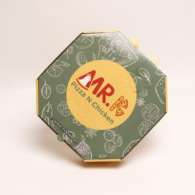 Geprinte gegolfde kartonnen pizza dozen isolatie bakpapier container