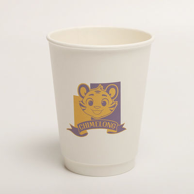 Eenmalig dubbelwandpapierbeker 16 oz composteerbaar voor warme koude dranken