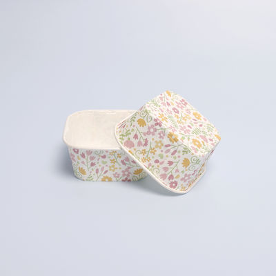 Vierkante bakkerij verpakkingsdoos Kleine cupcake voering Fluted cake cups gerecycled