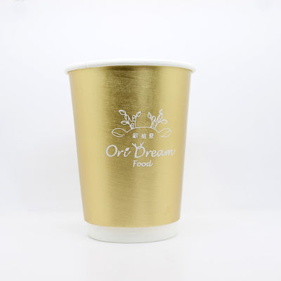 Eenmalig drinkpapierbeker 450 ml rond, licht, op maat gedrukt