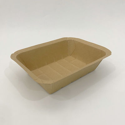 250 gram bruin Kraft Food Tray, composteerbare PE coating Fast Food Paper Tray