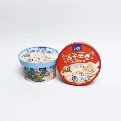 Eenmalige papieren schaal gevriesdroogde wonton met deksel papieren emmer instant noedels take-away voedsel verpakking warm drankje beker