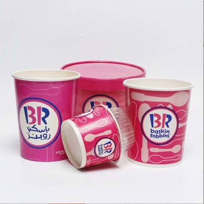 Voedingsproducten gerecycled wegwerpmiddel op maat gedrukt yoghurtverpakking ijspapierbekers met deksel