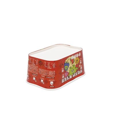 Biologisch afbreekbare rechthoekige takeaway kom met dubbele wand kraftpapier vierkant salade kom met deksel