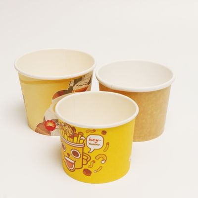 Wegwerpfastfoodverpakkingen, wegneembakket, papieren soepbeker/papiernoedeltje met deksel
