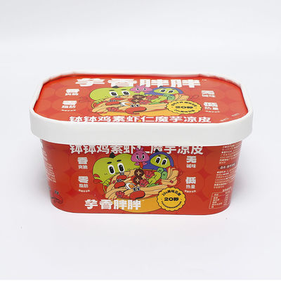 Fabrieksproducten gedrukt Medium Square Paper Bowl Packaging - Secure Packaging met papieren deksels