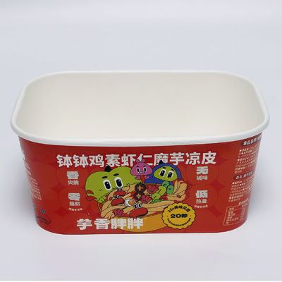 Fabrieksproducten gedrukt Medium Square Paper Bowl Packaging - Secure Packaging met papieren deksels