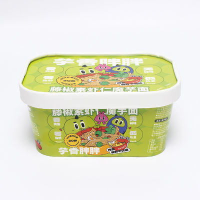 Fabrieksproducten gedrukt Medium Square Paper Bowl Packaging - Secure Packaging met papieren deksels