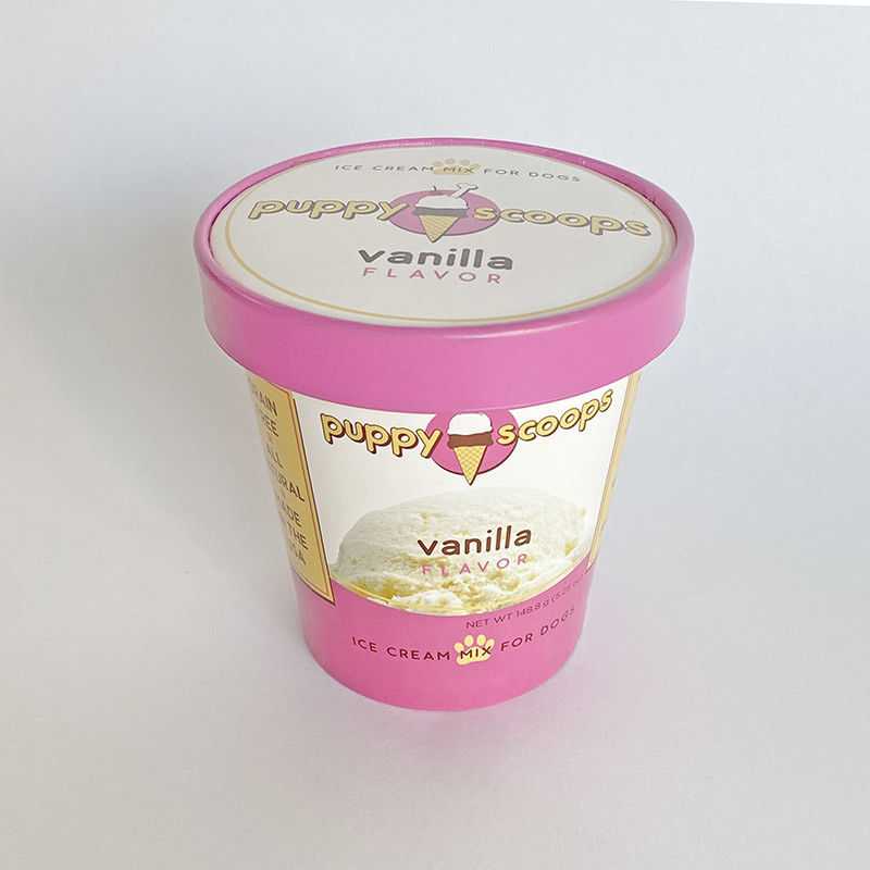 Persoonlijk gedrukt ijspapierbeker met deksel voor bevroren yoghurt 14 oz 420 ml