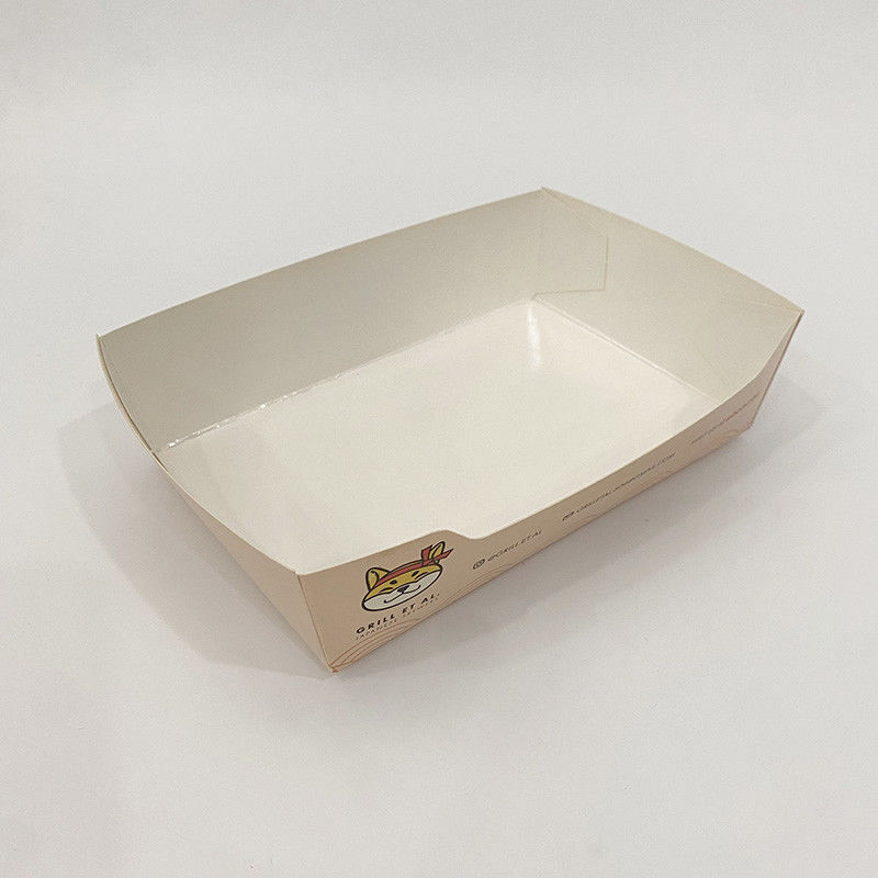 Frans frietjes Wegwerppapierbakken voor voedsel Boat Shape Printed Take Out Packaging