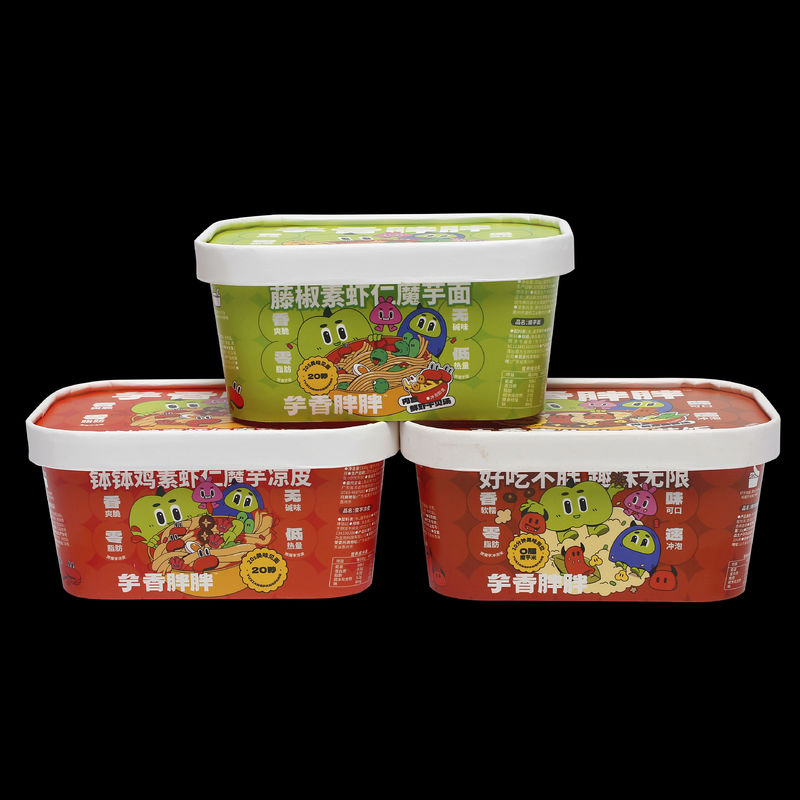 Fabrieksproducten gedrukt Medium Square Paper Bowl Packaging - Secure Packaging met papieren deksels