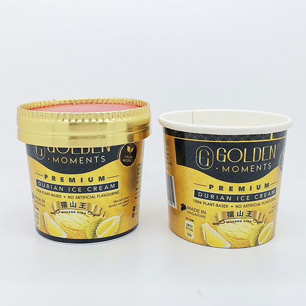 Eenmalig, op maat gedrukt ijspapierbeker, verdikte yoghurtpapierverpakking met papieren deksel